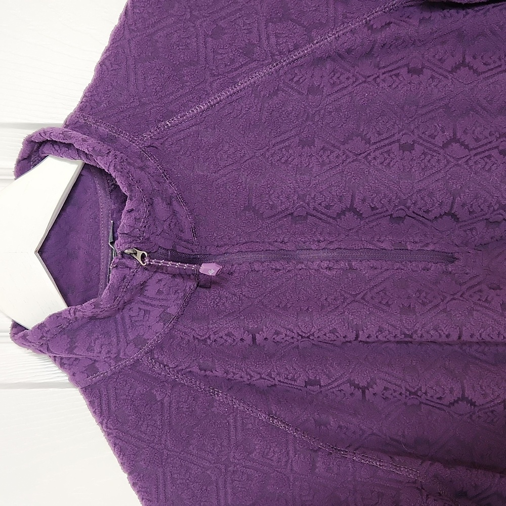 Eddie Bauer 1/4 zip longsleeve purple textured lightweight size L